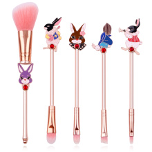 Private label  5 Pcs Anime Series Rabbit Eye Brushes Kits Alice in Wonderland Makeup Brushes Set For Girls Gift